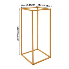 16Pcs 9.44*9.44*23.6″ 29.3lbs Gold Rectangular Smooth Metal Wedding Flower Stand
