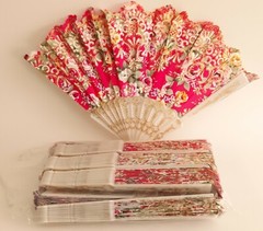 Party Supplies: Floral Fans Decorative Functional Wedding Party Socialite Vtg