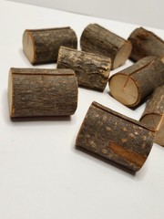 10 Rustic Primitive Wood Log Wedding Place Card Photo Memo Number Recipe Holder