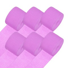 6-Rolls 492ft Crepe Paper Streamer for DIY [Light Purple-1.8 Inch x 82 Ft/Roll]