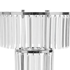 5-Tier Flower Stand Silver Acrylic Crystal Tabletop Wedding Centerpiece 110cm