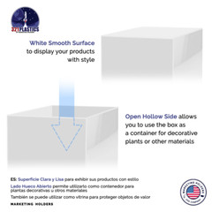 Acrylic Socle Pedestal 12″ x 12″ x 24″ Display Stand White Plinth