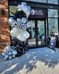 Black and Silver White Balloon Arch Kit, 140Pcs Explosion Star Black and Silv…