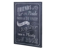 Black & White Please Be Seated Canvas Wedding Sign