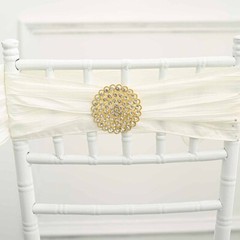 3 in Metal Rhinestones Flower Brooch Chair SASH PIN Party Events Decorations