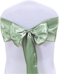 Sage Chair Sashes Bows 50 Pack Fitted Satin Chair Ribbons 7×108 Inches Chairs
