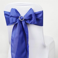 10 Royal Blue Polyester CHAIR SASHES Ties Bows Wedding Ceremony Decorations SALE
