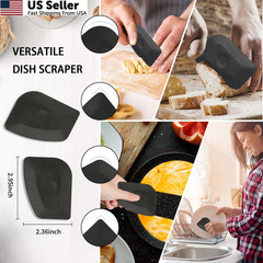 Cast Iron Scrubber with Pan Scraper, 316 3.1inch*3.5inch*3inch, Black