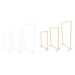 3 Packs Wedding Flower Arch Backdrop Stand Square Balloon Photo Stand Gold/White