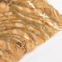 5 GOLD Mesh Embroidered Sequins CHAIR SASHES Party Events Decorations Supplies