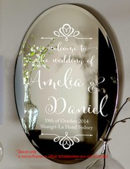 Oval Custom Wedding Welcome Sign Decal – Personalised Name & Date Sticke