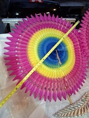Lot Of 2 80s Denmark PINWHEEL FAN PAPER LARGE 3′ PARTY DECOR Mardi Gras 36″