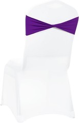 MDS Pack of 10 Spandex Chair Sashes Bows Elastic Stretch Dining Chair Bands Ties