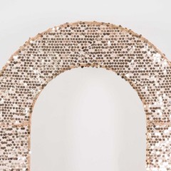 8ft BLUSH Fitted Big Payette Sequin Open Arch Double Sided STAND COVER Party