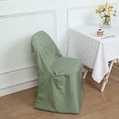 10 Eucalyptus Sage Green Polyester FOLDING CHAIR COVERS Wedding Banquet