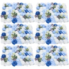 6 Pieces 23.62*15.74″ Silk Blue& White& Green Artificial Flowers Wall Decoration