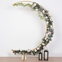 GOLD 7.5 ft Crescent Moon Metal Floral Display Frame Arch BACKDROP STAND Party