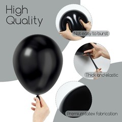 120pcs Black Balloon Arch Kit, 18 12 10 5 inch Black Latex Balloons Different…