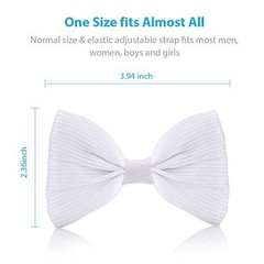 LED Light up Bowtie 7 Colors Luminous Adjustable Bowties for Party White