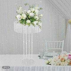 2 Pcs Wedding Flower Stand Clear Flower Holder Acrylic Wedding Flower Stand