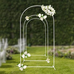 3 Pcs Metal Stand Wedding Arch Backdrop Stand For Ceremony Party Yard Home Decor