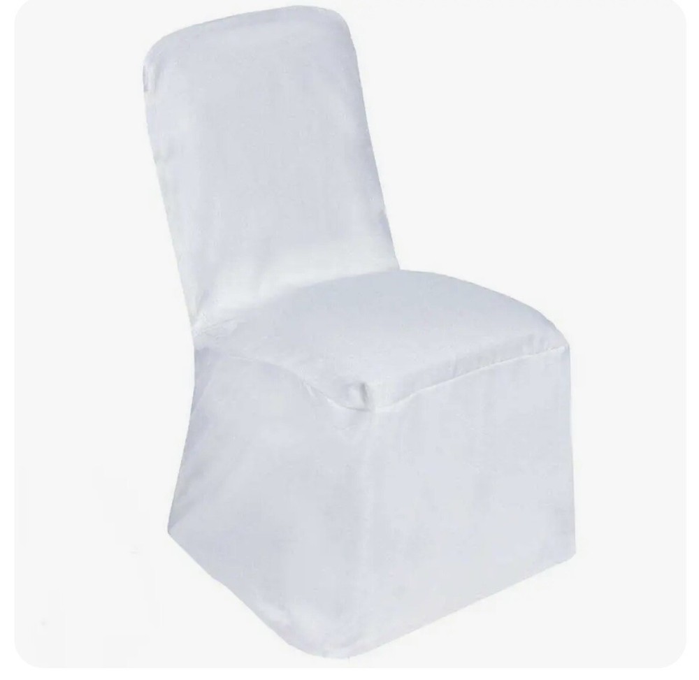 200 PCS Polyester Square Top Banquet Chair Cover White
