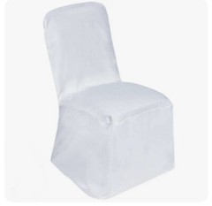 200 PCS Polyester Square Top Banquet Chair Cover White