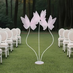 Giant 3-head Artificial Butterfly Decorations, for Wedding/Party/Banquet, 3*Pink