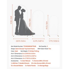 Uimoso Metal Arch Backdrop Stand w/ Covers 6/5/4 ft 3 Pack Wedding Party Decor
