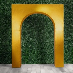 7 ft Gold Metallic Spandex Wedding Arch Cover for Arc de Triomphe Stand Party