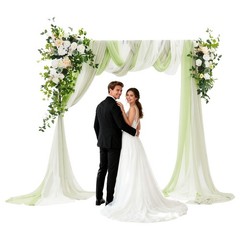 Artificial Flower Arch Kit Silk Arrangement Drapes Wedding Backdrop Decor Set
