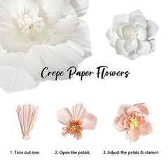 White Paper Flowers Artificial 3D Wall Décor Wedding Birthday Bridal Baby
