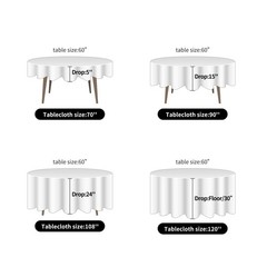 Ascoza 2pack 120 Inch Willow Round Tablecloth in Washable Polyester Fabric fo…