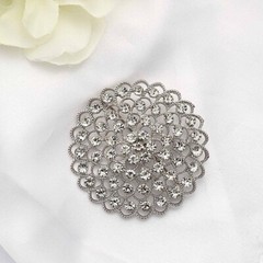 3 in Metal Rhinestones Flower Brooch Chair SASH PIN Party Events Decorations