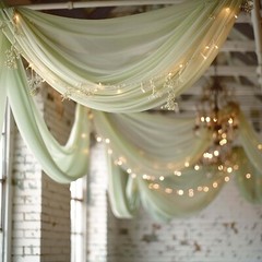 5ft x 32ft SAGE GREEN Premium Chiffon Sheer Backdrop CURTAIN PANEL Drape Party