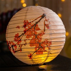 12in Flower Printed Paper Lantern Chinese Japanese Style for Wedding Party Decor