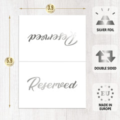 10 Pack Silver Reserved Table Signs for Wedding Party Restaurant Reserved