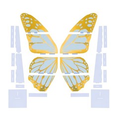 7 ft White Gold Butterfly Foamboard Stand Party Events