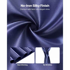 50-Pcs Satin Chair Sashes Bows Cover, 7 X 108 In. Navy Blue Ribbon Ties, Wedding