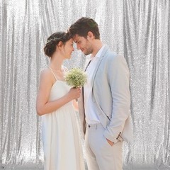 Stunning 6FT x 8FT Silver Sequin Photography Backdrop for Glamorous Occasions