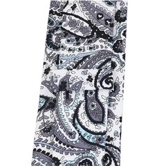 Kissvian Men’s Cotton Skinny Tie with Floral Print Linen Casual Grey Cashew