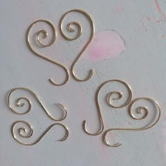 100Pcs 25*50mm Metal Swirl Shaped Hook Hanger Crystal Prisms Gold Connector