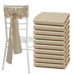 Counfeisly Taupe Satin Chair Sashes Bows, 10 Pcs, 6 x 108 inch | Universal Ch…