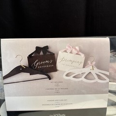 Bride & Groom Hanger & Sign Set Wedding Bridal Gown Tux Style Me Pretty New