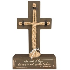 Wedding Sign: Three Strands, Tie The Knot, Cross Decoration Dark Brown