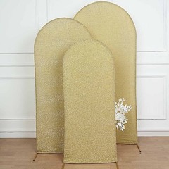 5 ft CHAMPAGNE Metallic Fitted Spandex Round Top Arch STAND COVER Party Events