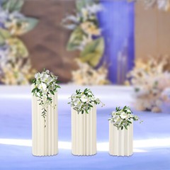 3PCS Cylinder Pedestal Stands Sturdy Multi-Use Display Columns for Wedding,