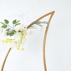 6.5 ft Gold Metal Crescent Moon Wedding Arch Backdrop Stand Party Decorations