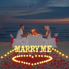2031 Pcs Marry Me Light Up Letters Proposal Decorations, Marry Me Sign with 2…