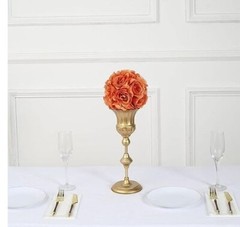 Efavormart 2 Pack | 7″ Terracotta Flower Ball Silk Rose Pomander Kissing Ball